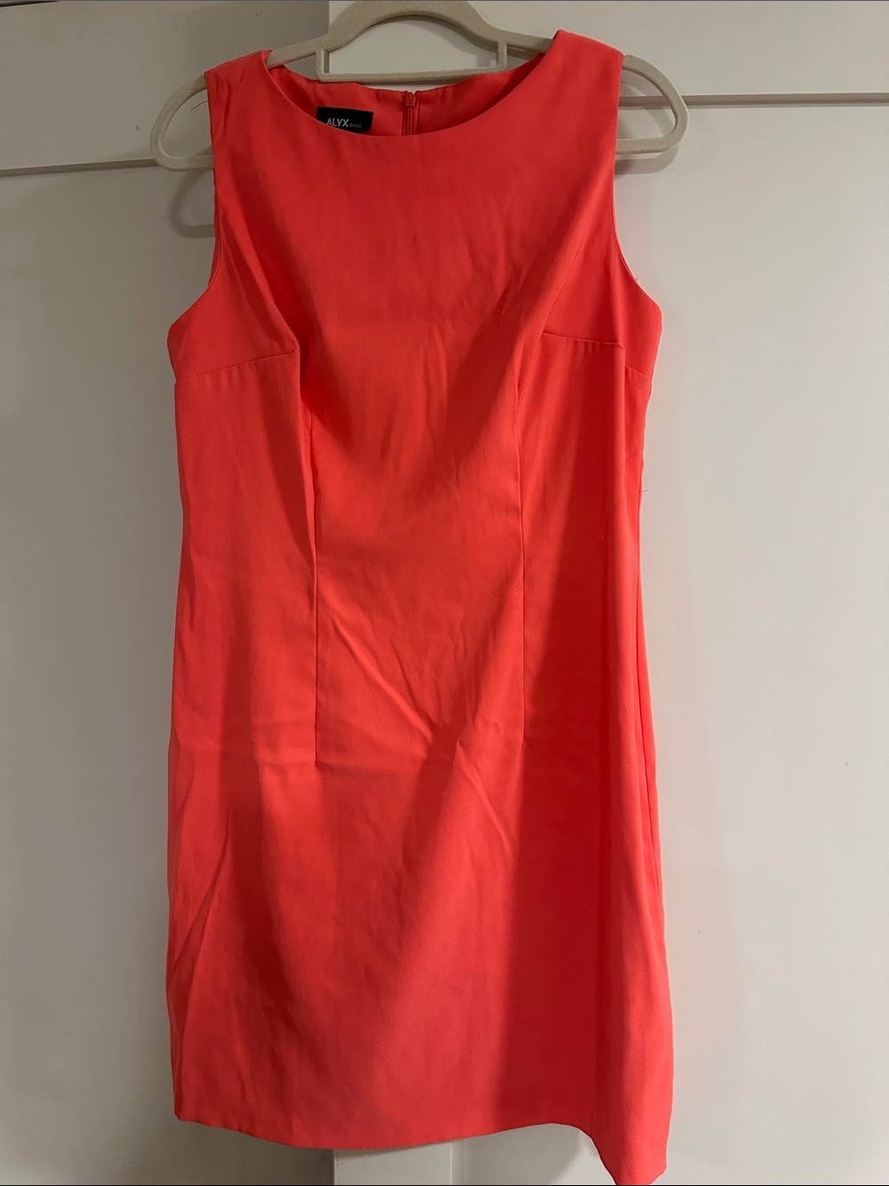 Alyx -Coral-Red Sleeveless Mini Sheath Dress, Excellent Condition, Size:12